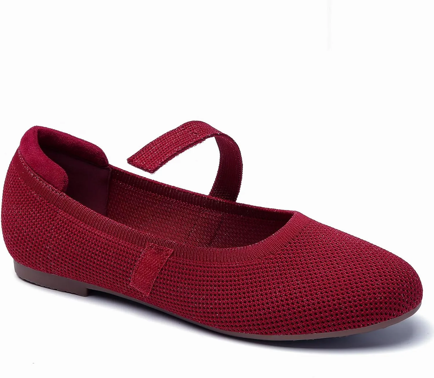 Tilocow Womens Ballet Flats Round Toe Knit Mary Jane Shoes Comfortable Dressy Flats for Women Casual Adjustable Strap Slip On Shoes
