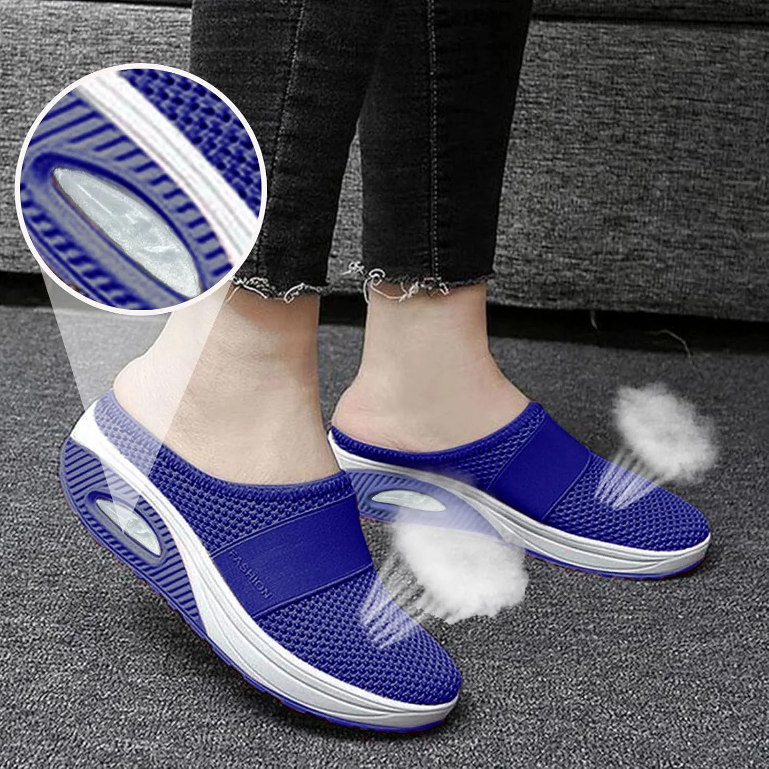 Walking Sneakers for Women Comfort Orthopedic Shoes for Women Air Cushion Slip-On Walking Shoes- Orthopedic Diabetic Walking Shoes, Mesh Orthopedic Diabetic Walking Shoes