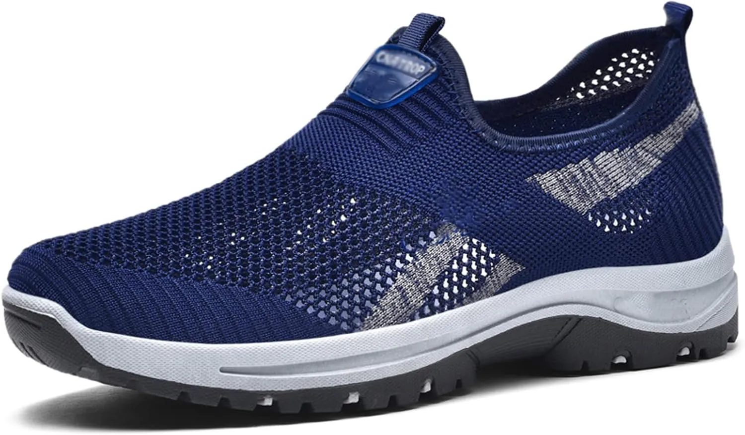 WENOREG Men's Mesh Breathable Slip on Orthopedic Sneaker Loafers,Fashion Outdoor Middle Aged Elderly Comfortable Non Slip Walking Sport Shoes with Arch Support