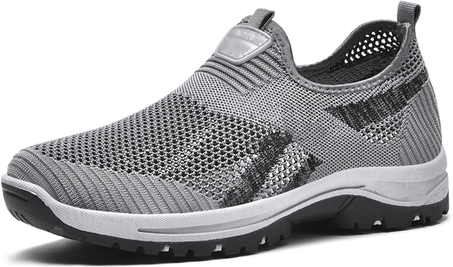 WENOREG Men's Mesh Breathable Slip on Orthopedic Sneaker Loafers,Fashion Outdoor Middle Aged Elderly Comfortable Non Slip Walking Sport Shoes with Arch Support