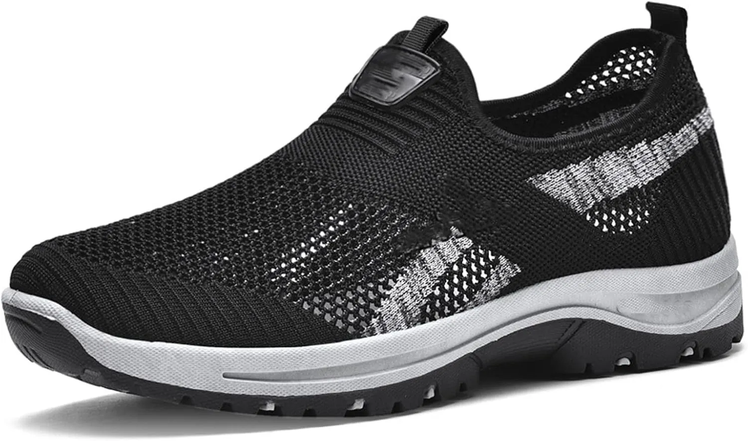 WENOREG Men's Mesh Breathable Slip on Orthopedic Sneaker Loafers,Fashion Outdoor Middle Aged Elderly Comfortable Non Slip Walking Sport Shoes with Arch Support