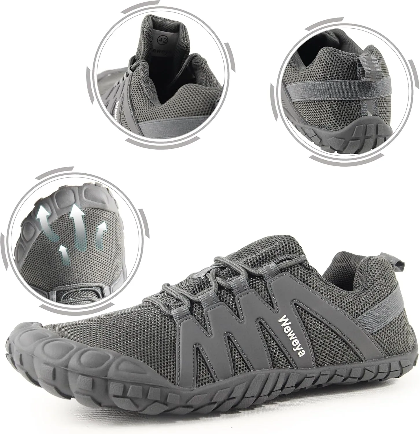 Weweya Barefoot Shoes Men Minimalist Running Cross Training Shoe