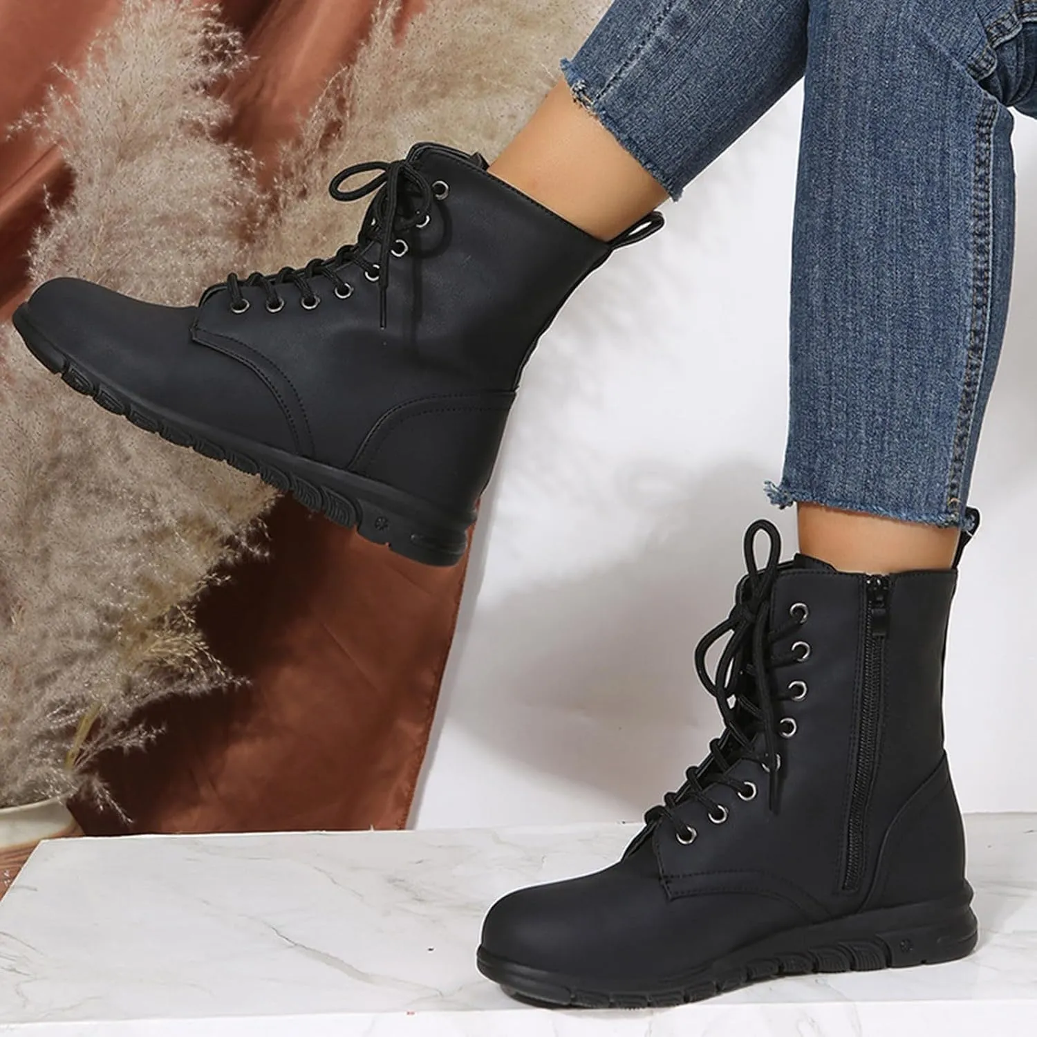 Women Ankle Boots Low Heel Boots for Women Glitter Boots Mid-Calf Boots with Flat Heels Womens Ankle Boots Wide Width Size 6 Women's Ankle Boots Low Heels Chunky Zip Chelsea Style Ankle Bootie
