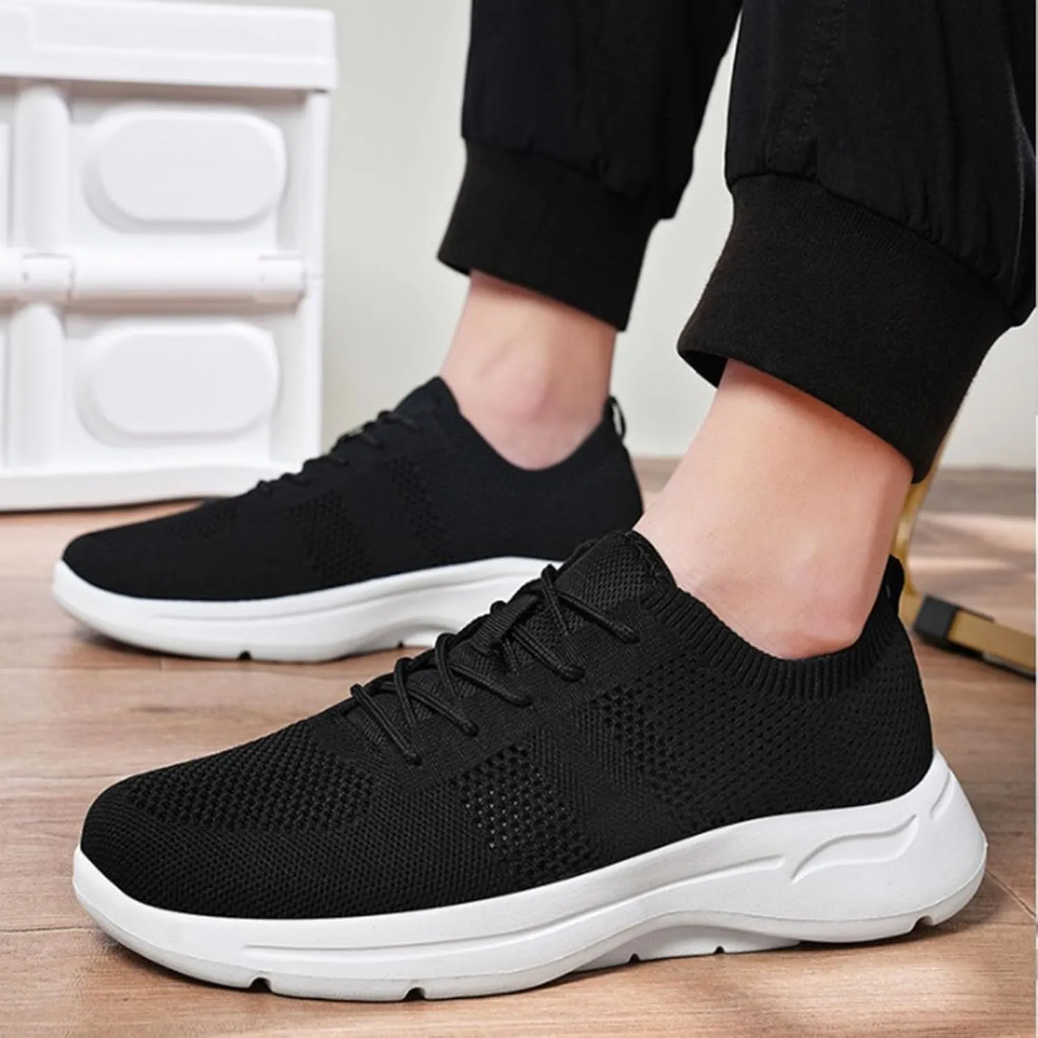 Women Walking Shoes Sock Sneakers Slip-On Breath Walking Shoes Women Walking Ladies Shoes Casual Shoes Sneakers Black Tennis Shoe White Loafers