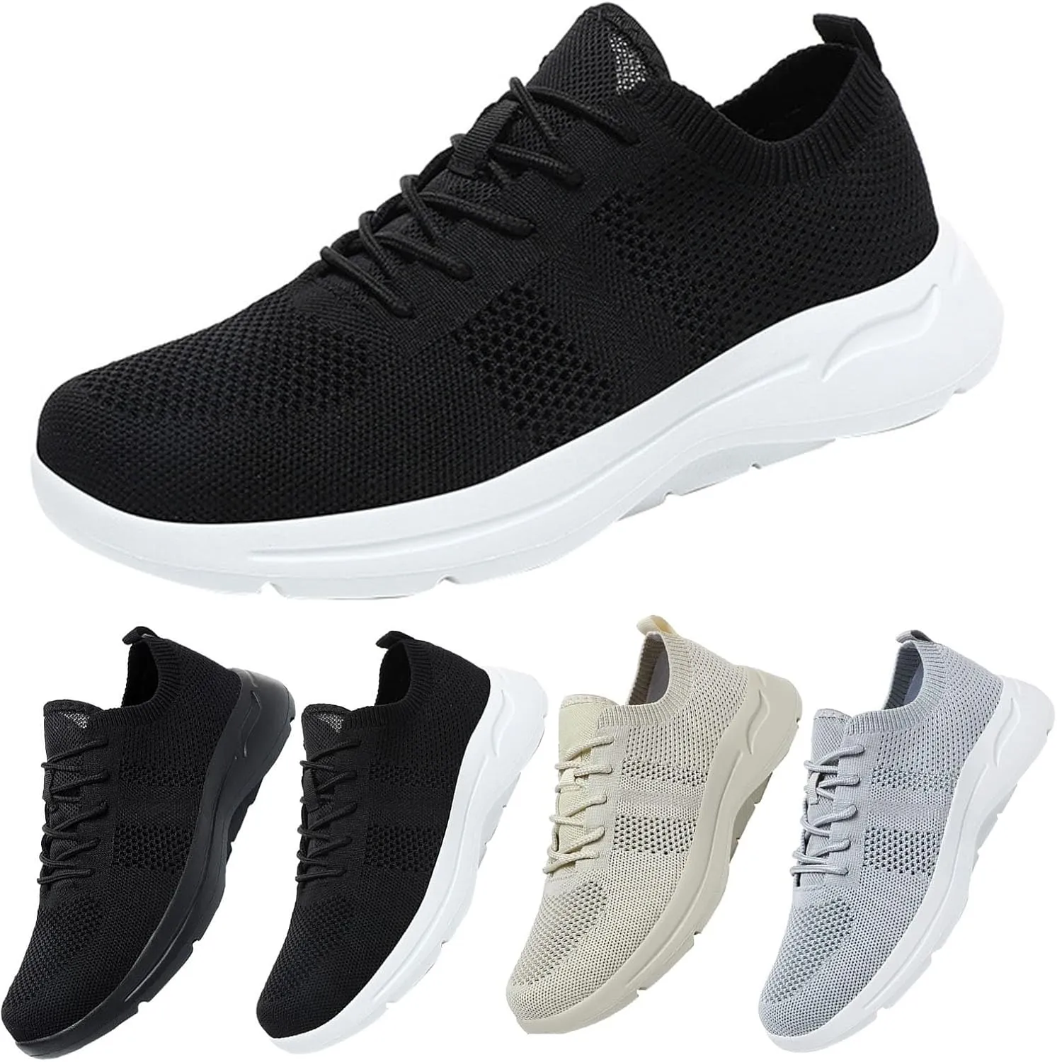 Women Walking Shoes Sock Sneakers Slip-On Breath Walking Shoes Women Walking Ladies Shoes Casual Shoes Sneakers Black Tennis Shoe White Loafers