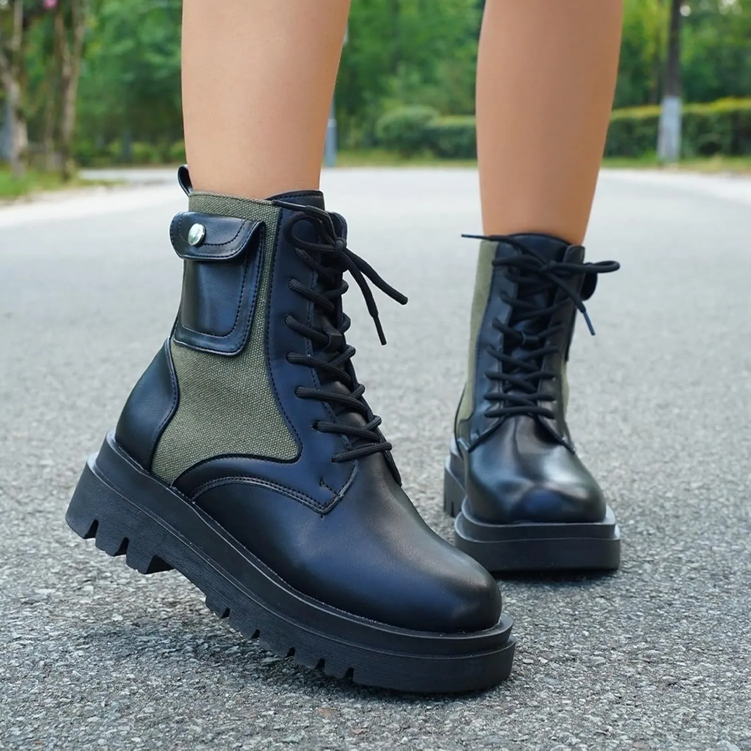 Womens Boots Ankle Women's Boots Botas De Combate Para Mujer Low Booties for Women Womens Ankle Boots Wide toe Box Black Suede Ankle Boots for Women