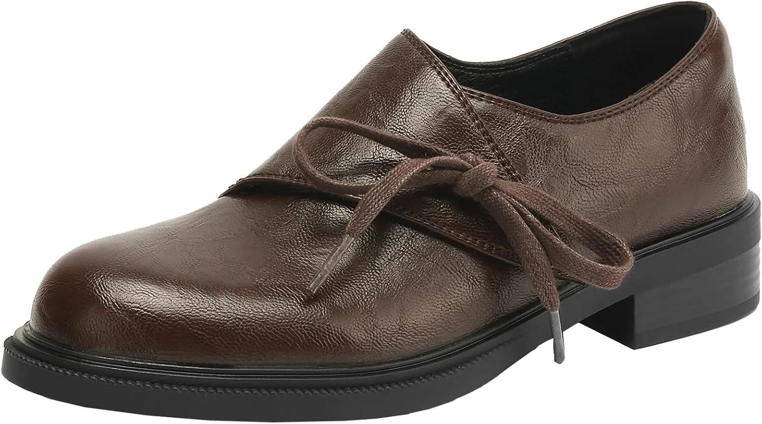 Women's Casual Slip On Flat Heel Loafers Round Toe Pumps with Solid Color