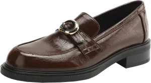 Women's Casual Slip On Pumps Comfort Low Block Heel Oxfords with Solid Color