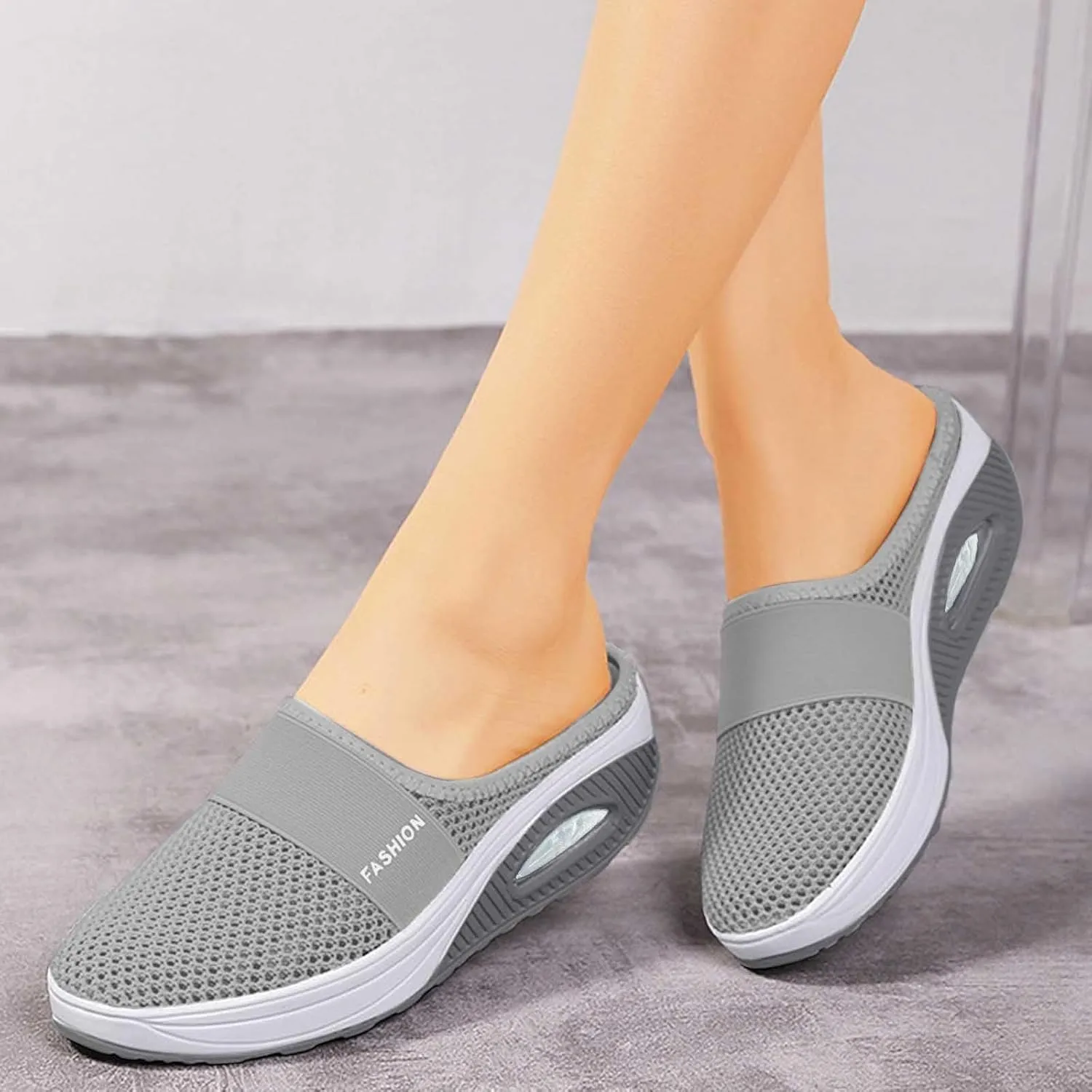 Womens Clogs Shoes Wide Width Slip On Closed Toe Mesh Summer Walking Mules Arch Support Backless Casual Sandals