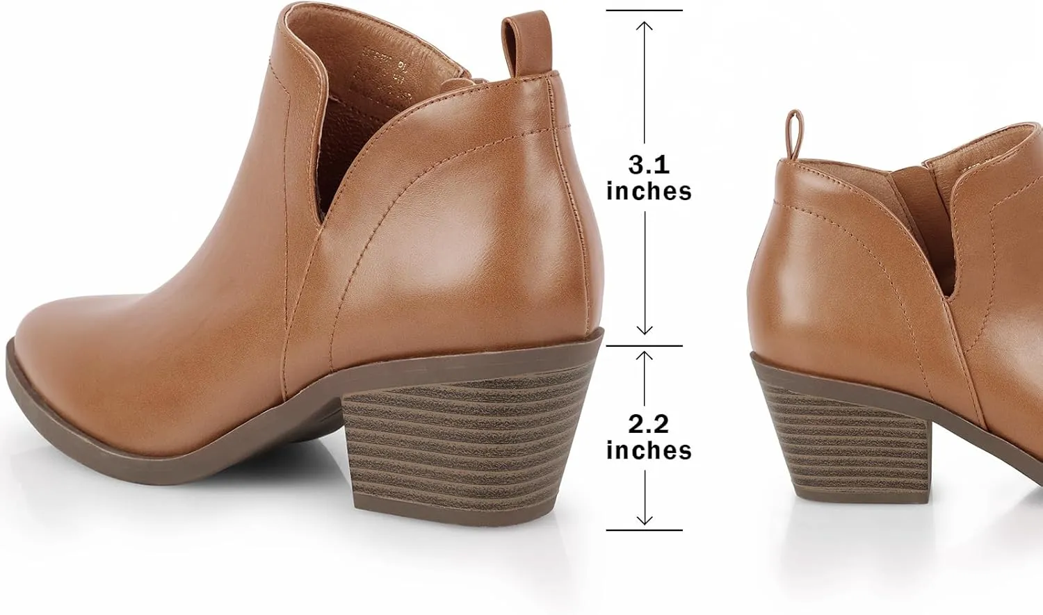 Women's Dressy Ankle Boots - Low Heel, Pointed Toe, Side Zipper Booties