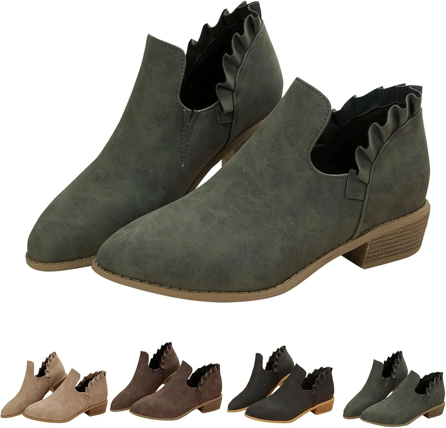 Womens Fall Booties Cow Print Boots for Women White Boots Ankle Ladies Low Heel Womens Booties and Ankle Boots Leather High Heel Ankle Boots for Women Sexy