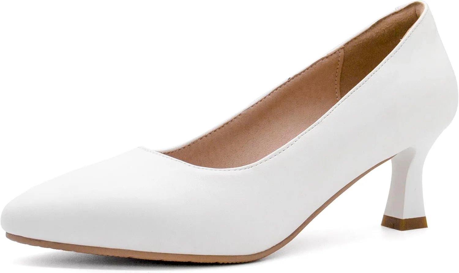 Women's Low Heel Pumps Shoes Pointed Toe Chunky Comfortable Slip-On Block Heel Closed Toe Dress Shoes for Wedding, Office, Bridal 2.5 Inch Black US 6