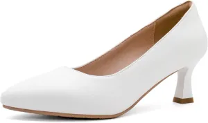Women's Low Heel Pumps Shoes Pointed Toe Chunky Comfortable Slip-On Block Heel Closed Toe Dress Shoes for Wedding, Office, Bridal 2.5 Inch Black US 6