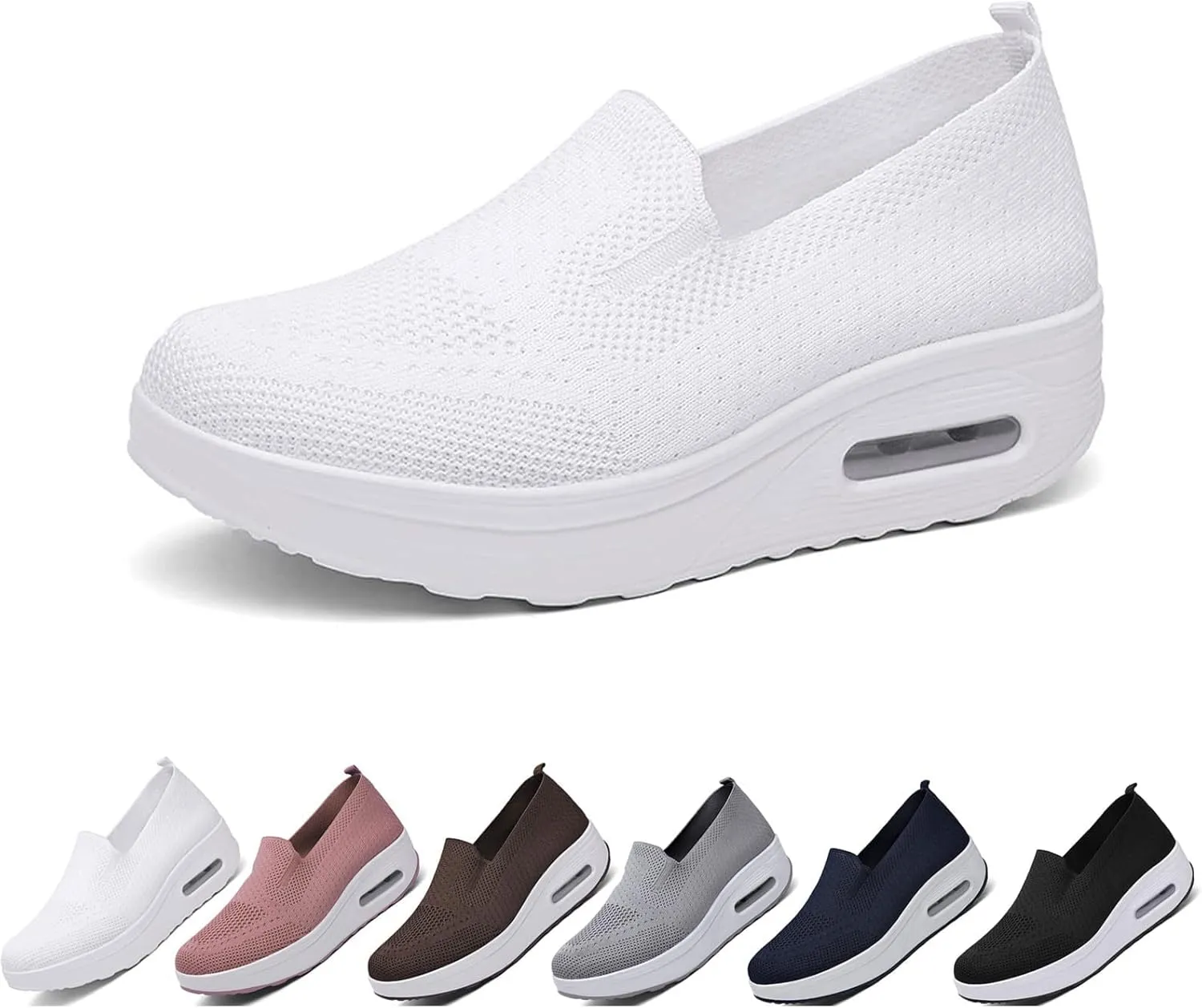 Women's Orthopedic Sneakers Air Cushion Slip On Walking Shoes Casual Mesh Air-Cushion Walking Shoes