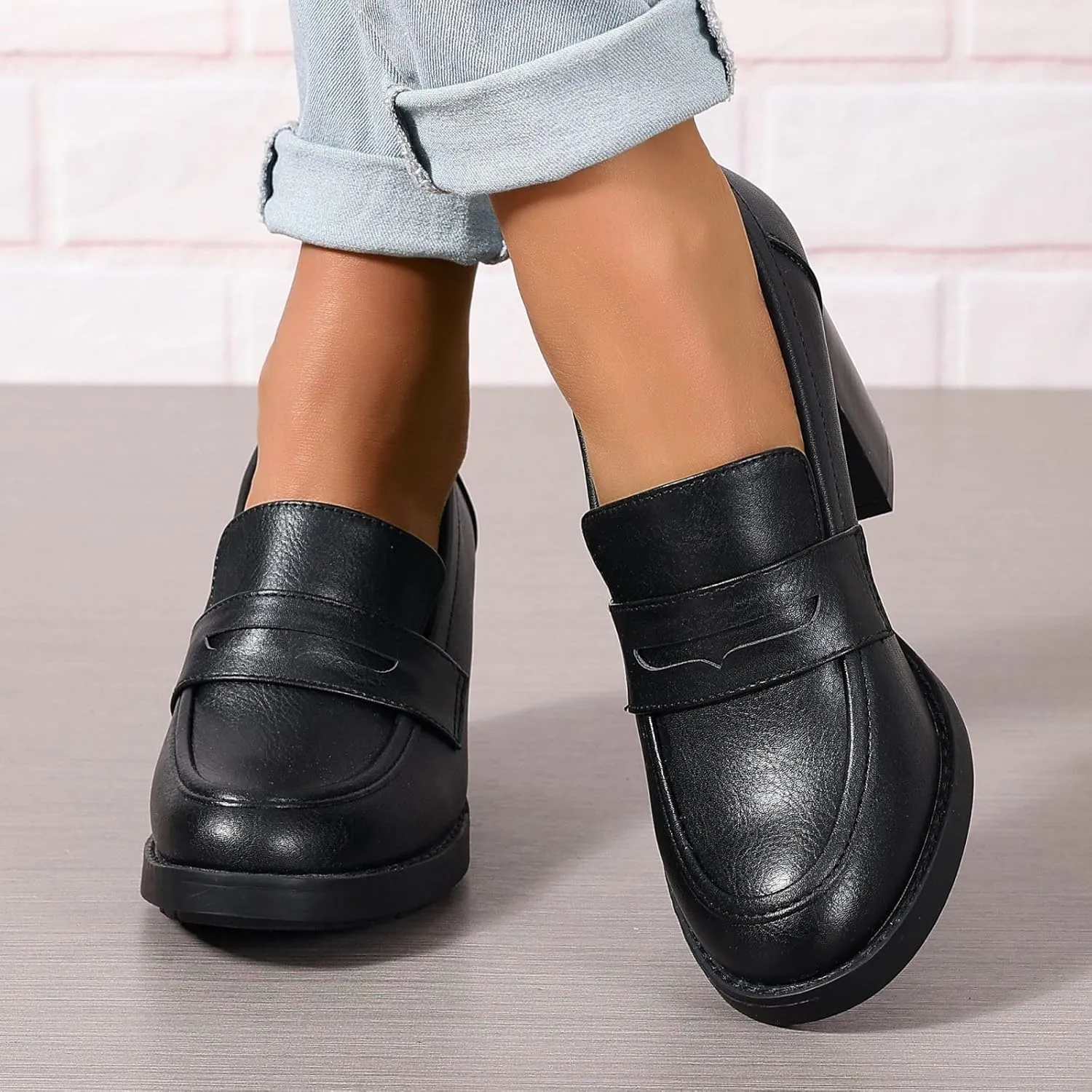 Women's Pumps Block Chunky High Heel Comfortable Classic Dressy Office Business Oxfords Shoes US5-11