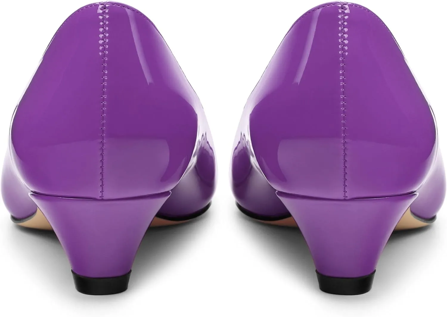 Womens Pumps, Low Kitten Heel Pumps Slip-on Pointed Toe Dress Shoes Office Party Wedding Patent 1.4 Inch