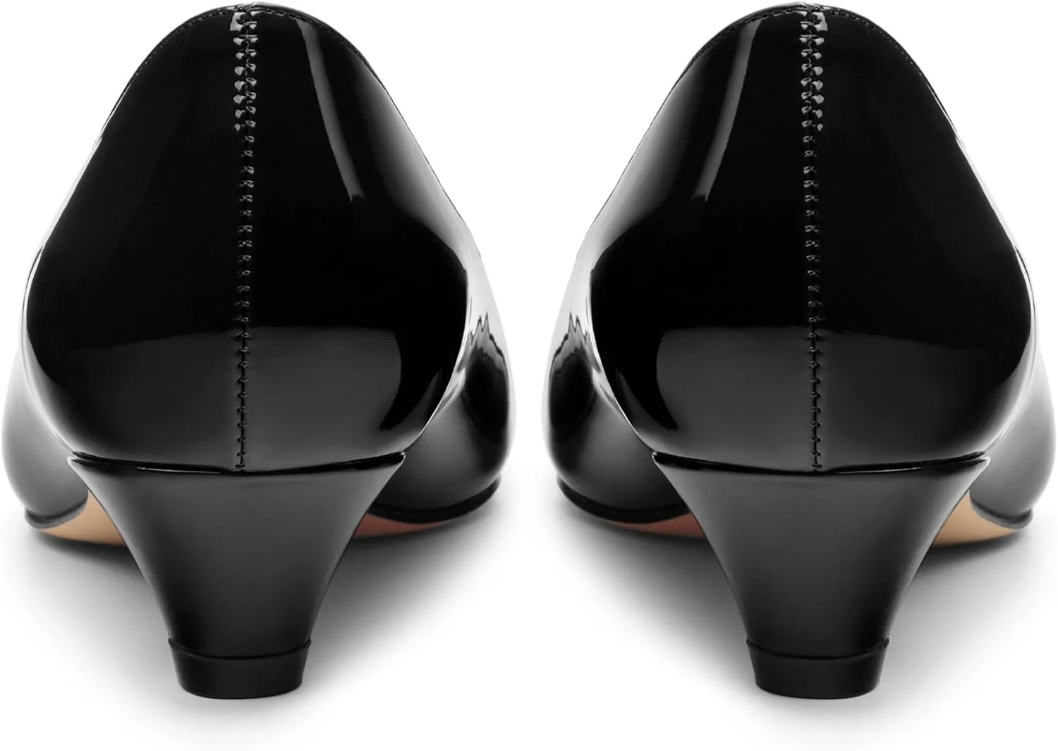 Womens Pumps, Low Kitten Heel Pumps Slip-on Pointed Toe Dress Shoes Office Party Wedding Patent 1.4 Inch