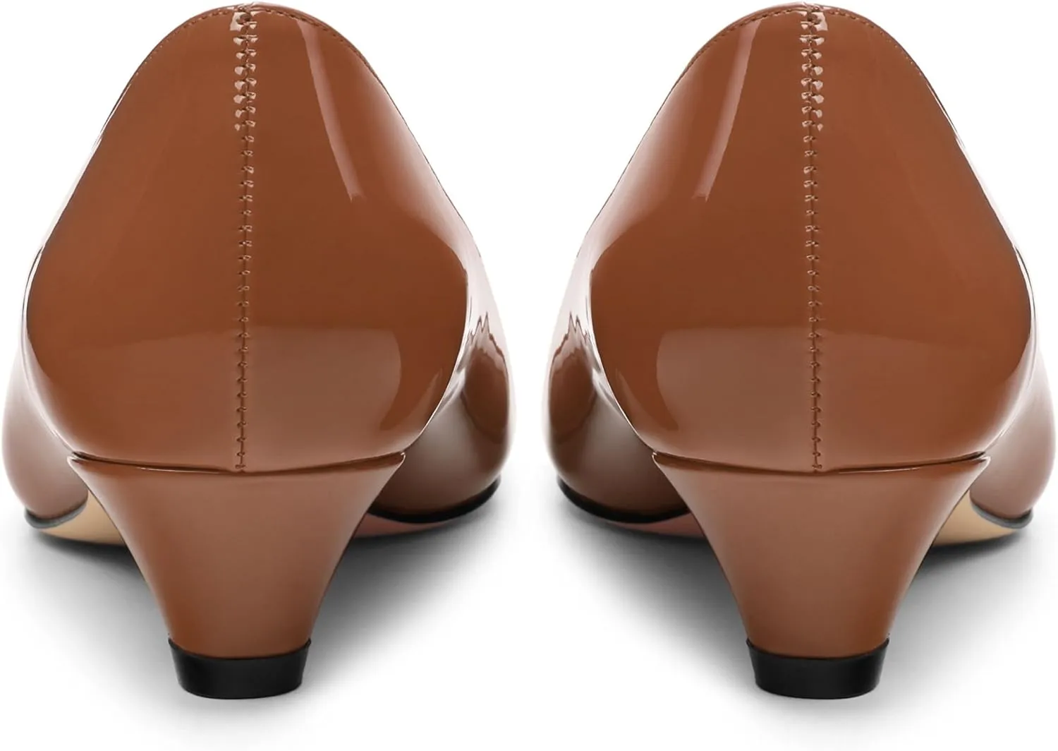 Womens Pumps, Low Kitten Heel Pumps Slip-on Pointed Toe Dress Shoes Office Party Wedding Patent 1.4 Inch