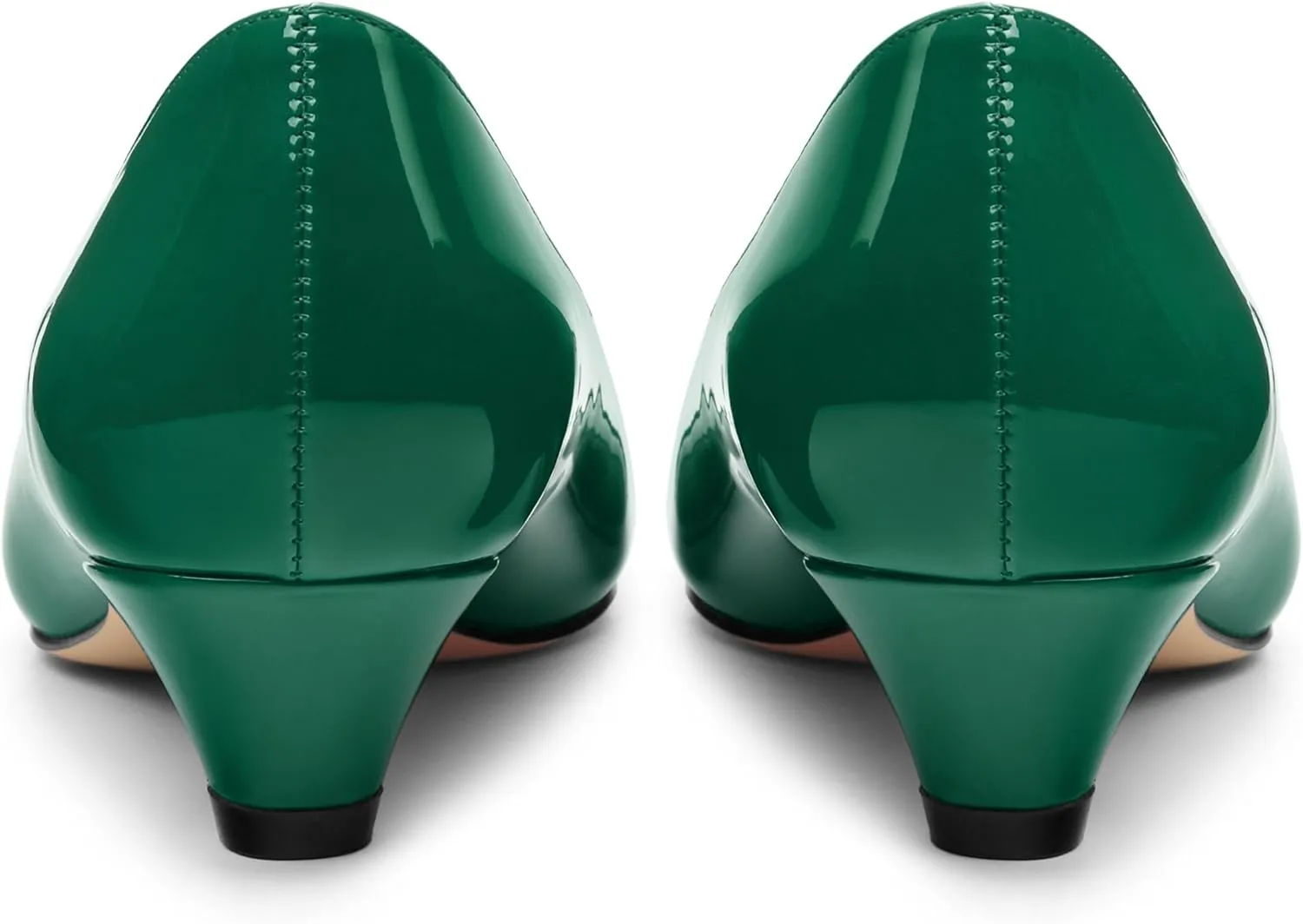 Womens Pumps, Low Kitten Heel Pumps Slip-on Pointed Toe Dress Shoes Office Party Wedding Patent 1.4 Inch