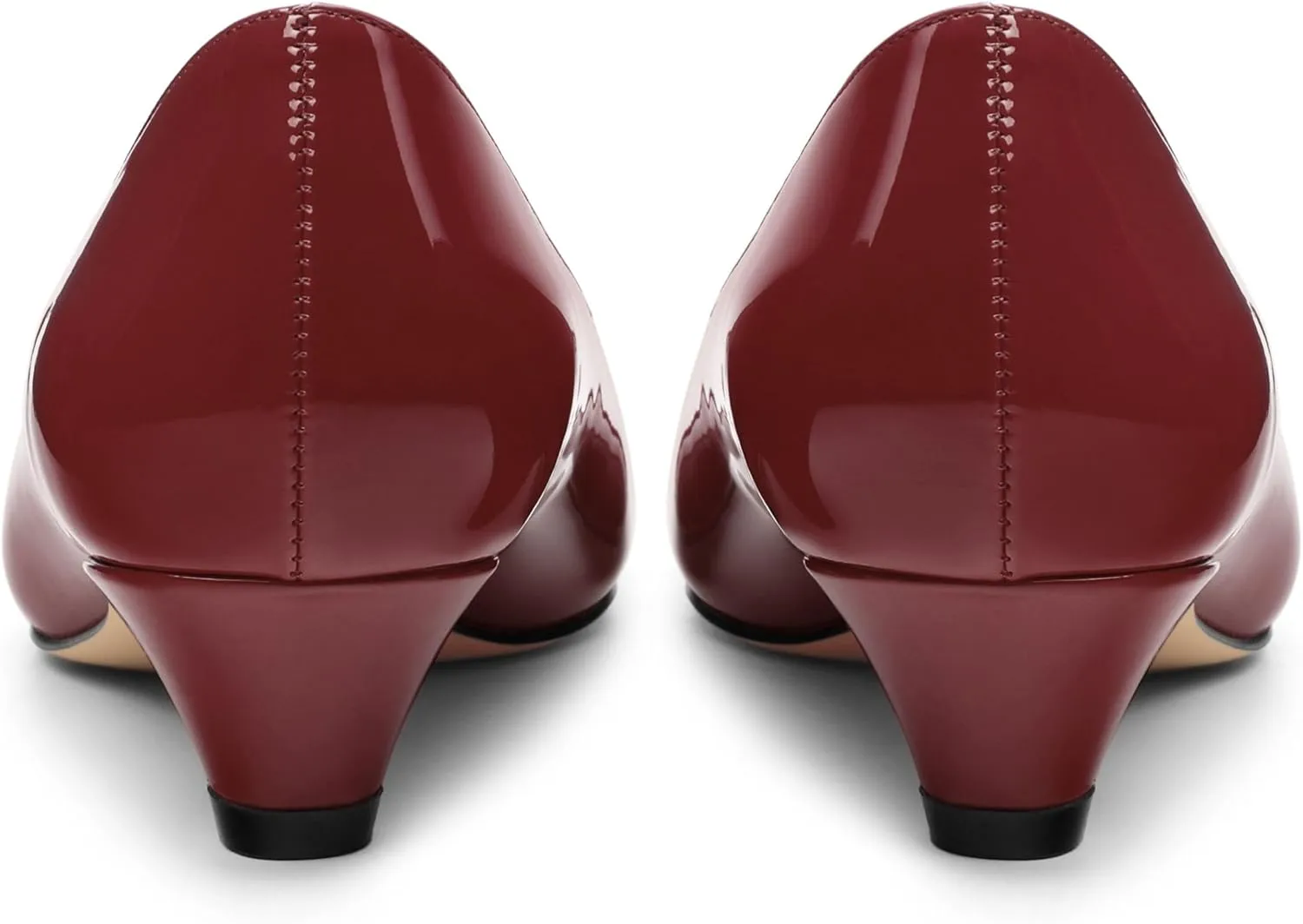 Womens Pumps, Low Kitten Heel Pumps Slip-on Pointed Toe Dress Shoes Office Party Wedding Patent 1.4 Inch