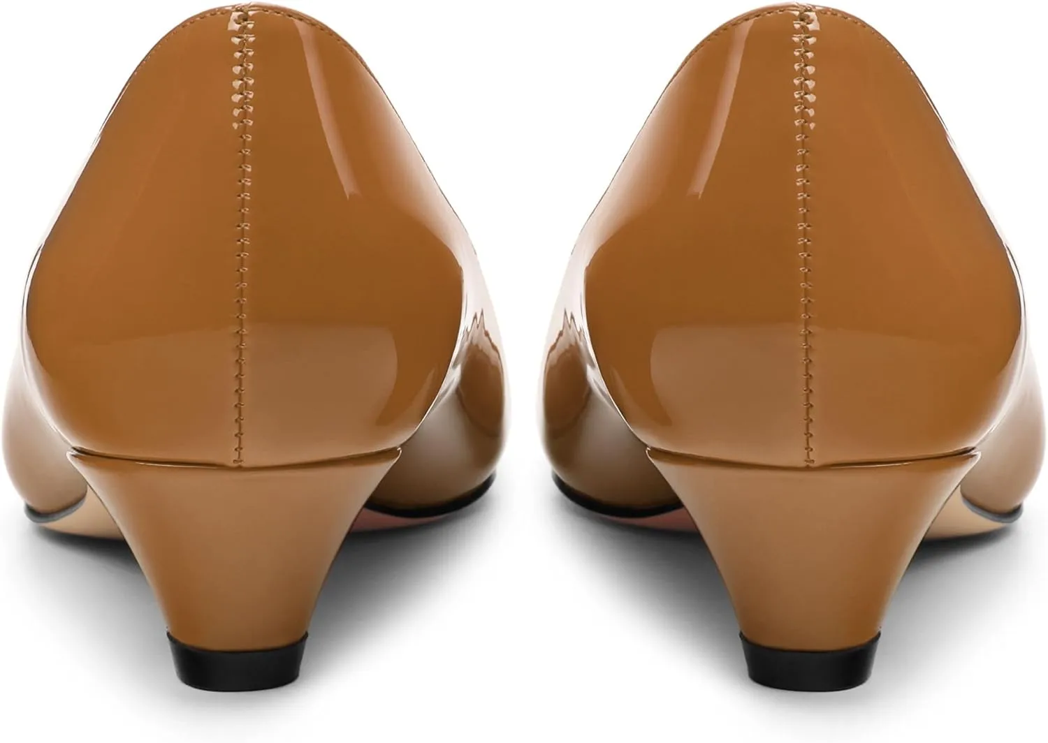 Womens Pumps, Low Kitten Heel Pumps Slip-on Pointed Toe Dress Shoes Office Party Wedding Patent 1.4 Inch
