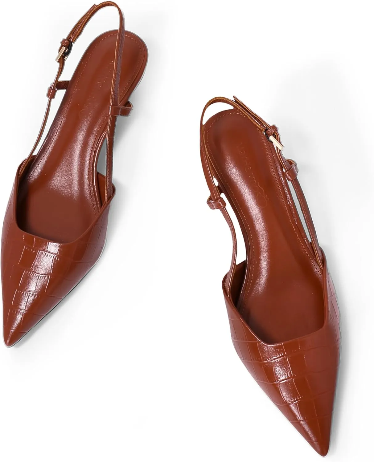 Women's Pumps Slingback Kitten Heels Closed Toe for Women Sexy Slip on Shoes Full Genuine Leather