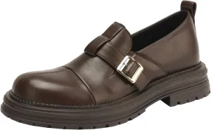 Women's Retro Round Toe Pumps Casual Slip On Flat Heel Loafers