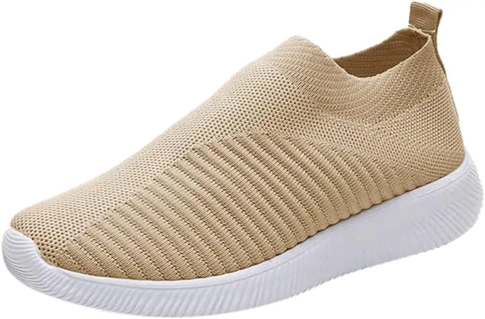 Women's Slip On Sneakers Lightweight Breathable Womens Running Shoes Sports Dressy Casual Shoes High Top Sneakers White Tennis Shoe Loafers Shoe