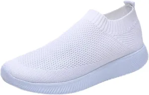 Womens Slip on Walking Shoes Comfort Lightweight Running Shoes for Women Loafers Casual Shoes Waterproof Sneakers White Tennis Shoe Trainers Shoe