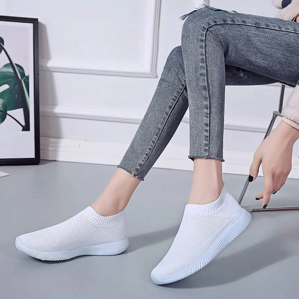 Womens Slip on Walking Shoes Comfort Lightweight Running Shoes for Women Loafers Casual Shoes Waterproof Sneakers White Tennis Shoe Trainers Shoe