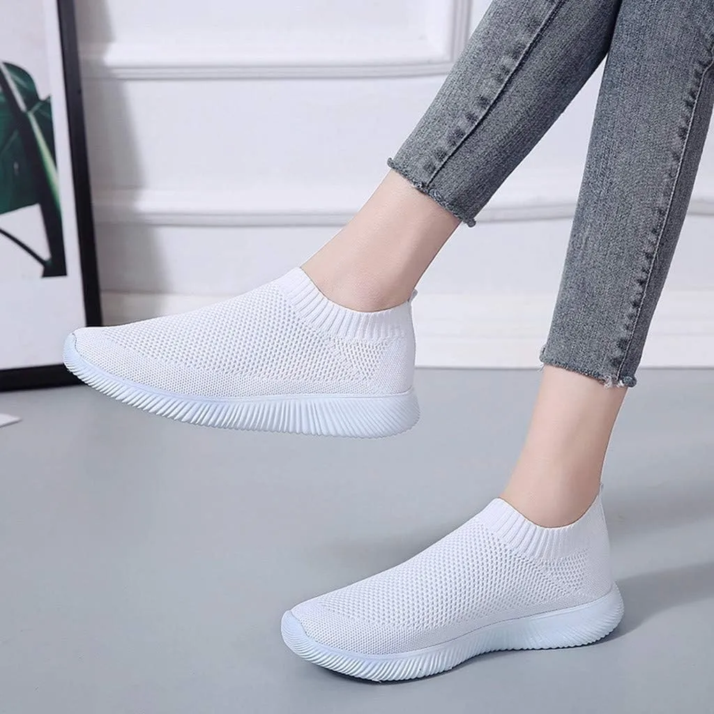 Womens Slip on Walking Shoes Comfort Lightweight Running Shoes for Women Loafers Casual Shoes Waterproof Sneakers White Tennis Shoe Trainers Shoe