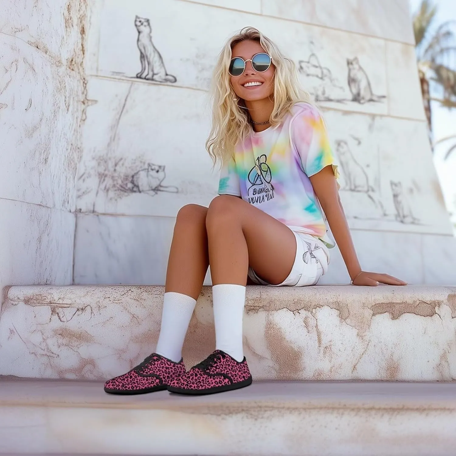 Womens Sneakers Lace up Barefoot Shoes Wide Toe Minimalist Cross Training Shoes Mesh Walking Sneakers