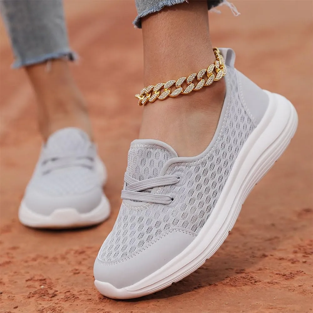 Women's Soft Sole Mesh Comfort Orthopedic Shoes Comfortable Walking Shoes Breathable Slip-On Flat Walking Shoes