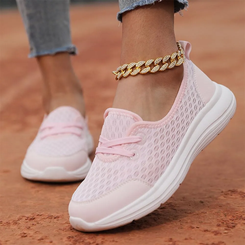 Women's Soft Sole Mesh Comfort Orthopedic Shoes Comfortable Walking Shoes Breathable Slip-On Flat Walking Shoes