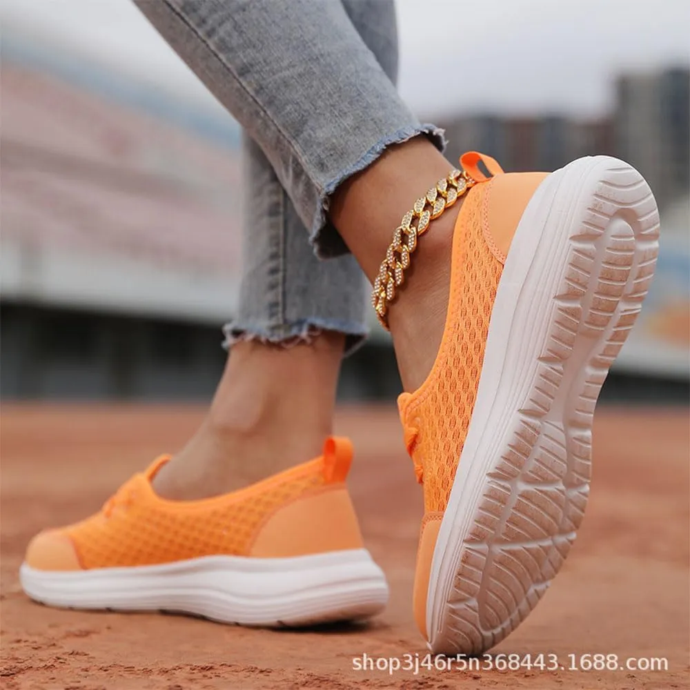 Women's Soft Sole Mesh Comfort Orthopedic Shoes Comfortable Walking Shoes Breathable Slip-On Flat Walking Shoes